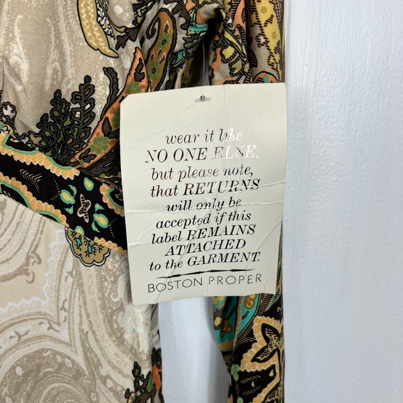 NWT Boston Proper Boho Paisley Midi Dress Sz 4 - Picture 7 of 15